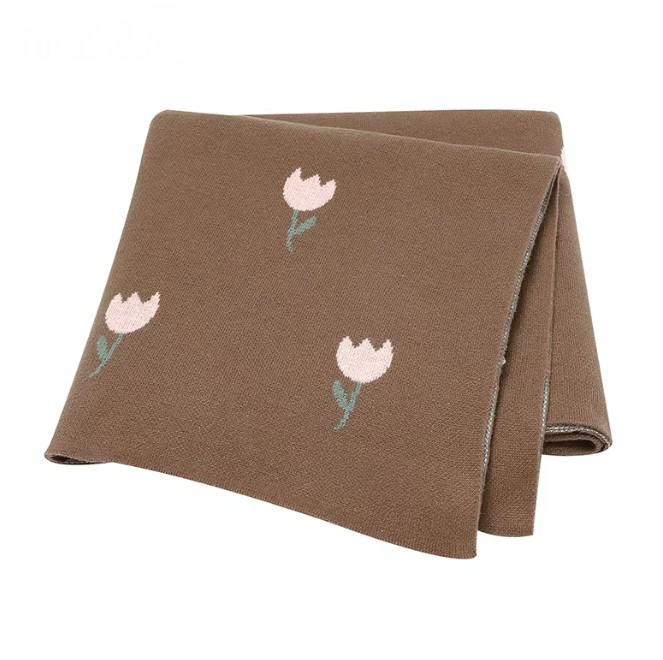 100 % Cotton Luxury Stockinette Baby Blanket – Blue Tulip Garden