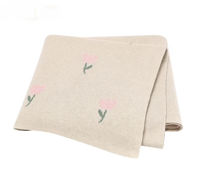 100 % Cotton Luxury Stockinette Baby Blanket – Blue Tulip Garden