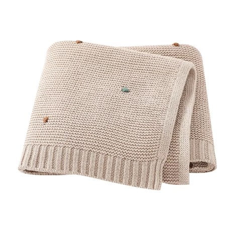 100 % Cotton Luxury Knitted Baby Blanket – Confetti Dot Pink
